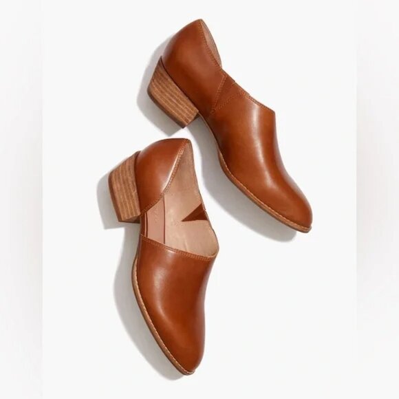 MADEWELL The Lucie Shoe English Saddle 100% Leather Brown Camel Women's Size 9.5 - Picture 1 of 15